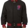 Detroit Pistons Black Letterman Jacket