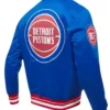 Detroit Pistons Blue Script Varsity Jacket
