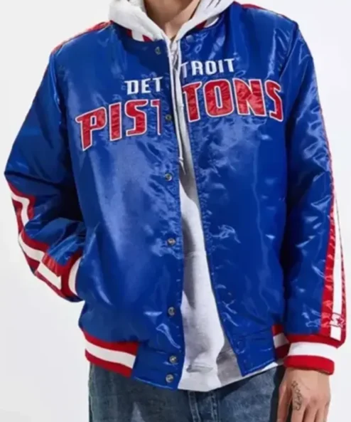 Detroit Pistons Blue Striped Jacket
