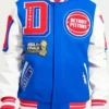 Detroit Pistons Royal Mashup Varsity Jacket