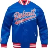 Detroit Pistons Script Blue Varsity Jacket