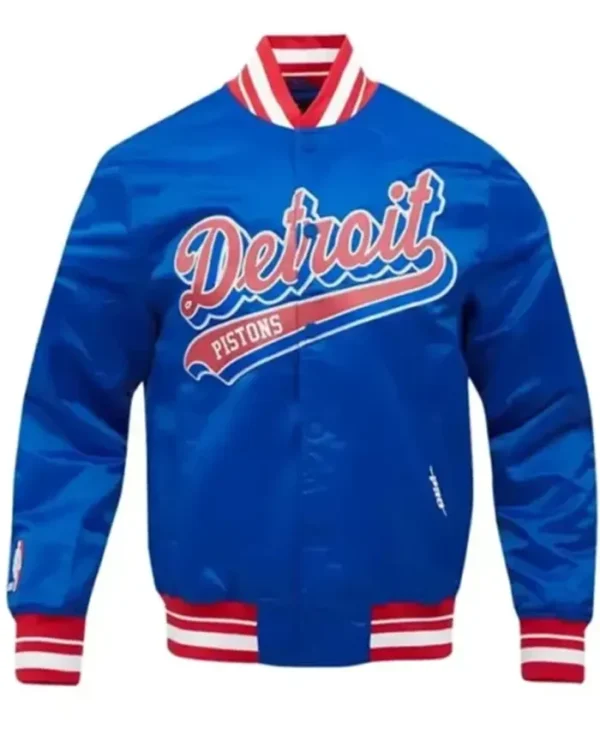 Detroit Pistons Script Blue Varsity Jacket