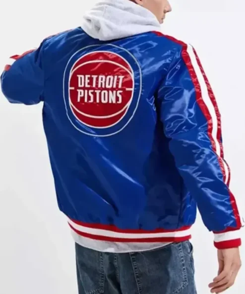 Detroit Pistons Striped Blue Jacket