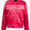 Detroit Pistons Triple Pink Varsity Jacket