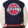 Detroit Pistons White And Navy Jacket