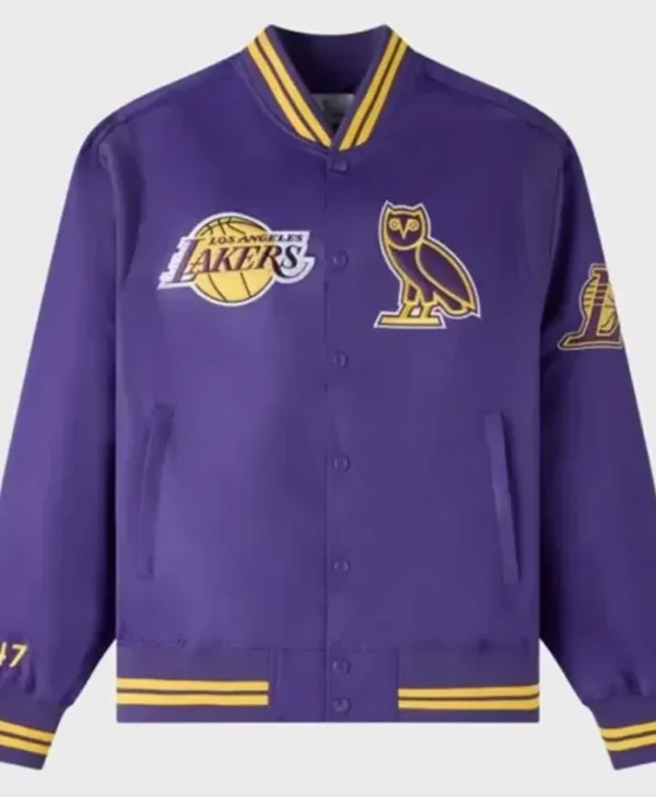 LA Lakers OVO Purple Varsity Jacket