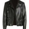 Mens Asymmetrical Black Biker Leather Jacket