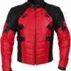 Motorcycle Red And Black Leather Padded Jacket