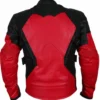 Motorcycle Red And Black Padded Leather Jacket