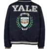 Shop Now Men And Women OVO Yale University Navy Blue Letterman Varsity Jacket On Sale