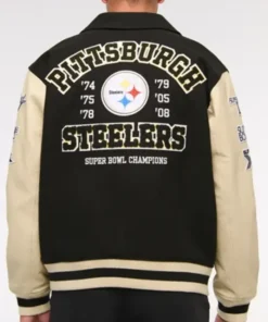 Pittsburgh Steelers Off White And Black Jacket