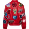 Shop Now Jeff Hamilton X NBA Teams Logo Patch Red Leather Red Jacket