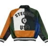 Stegaro Colorblock Bomber Leather Jacket