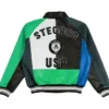 Stegaro Multicolor Bomber Leather Jacket