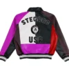 Stegaro Patch Bomber Leather Jacket