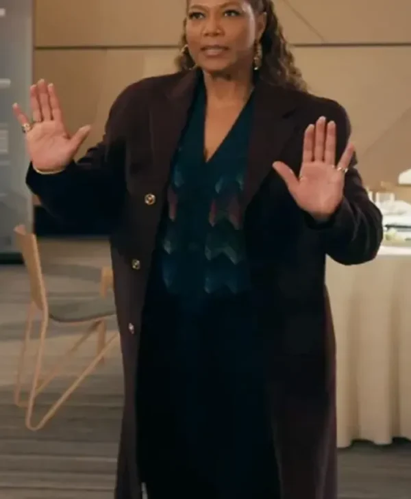 The Equalizer S05 Queen Latifah Burgundy Coat
