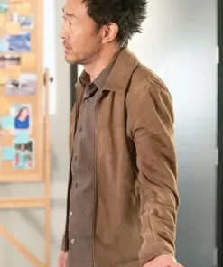 9 1 1 S08 Howie Han Suede Brown Jacket