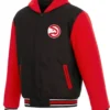 Atlanta Hawks Black And Red Hooded Jacket