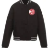 Atlanta Hawks Black Letterman Jacket