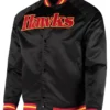 Atlanta Hawks Hardwood Classics Black Varsity Jacket