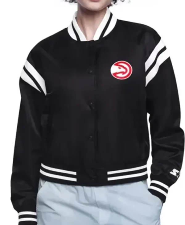 Atlanta Hawks Printed Logo Varsity Jacket
