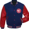 Atlanta Hawks Red And Blue Letterman Jacket