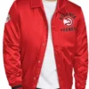 Atlanta Hawks Stitch Applique Red Varsity Jacket