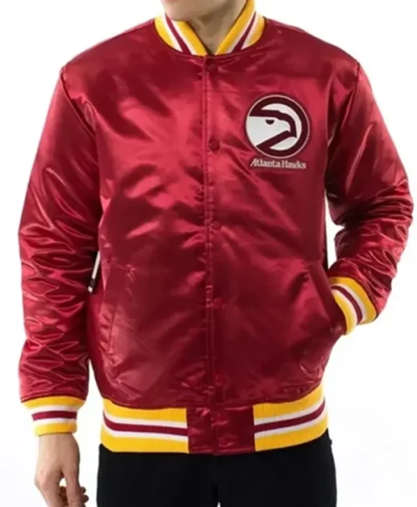 Atlanta Hawks Throwback Wordmark Red Jacket