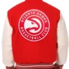 Atlanta Hawks White And Red Letterman Jacket