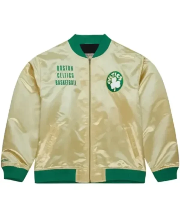 Boston Celtics Gold Vintage Bomber Jacket