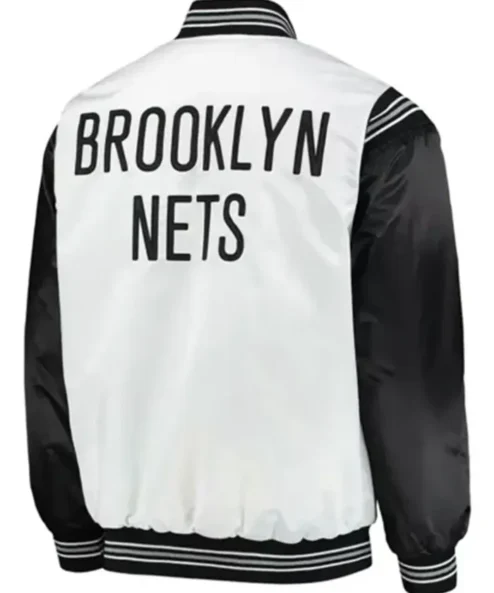 Brooklyn Nets Black And White Varsity Jacket