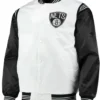 Brooklyn Nets White And Black Varsity Jacket
