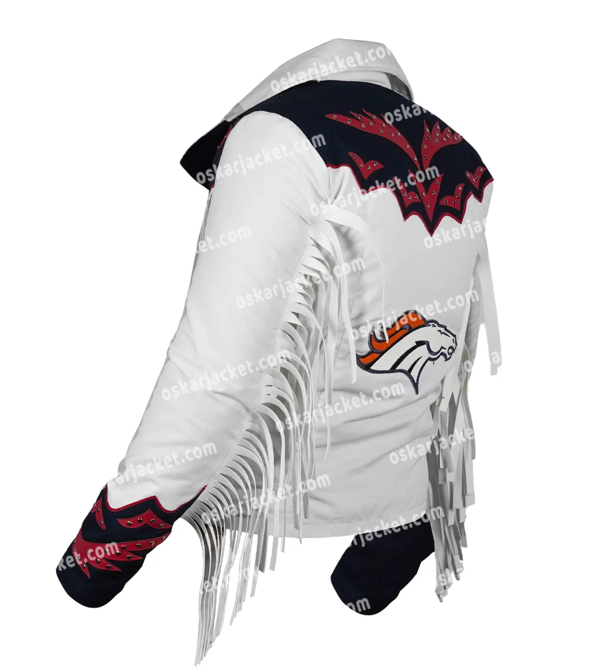 Buy Now Unisex NFL Denver Broncos Cheerleaders Cotton Fringe Jacket For Sale