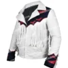 Buy Now Unisex NFL Denver Broncos Cheerleaders White Fringe Jacket For Sale