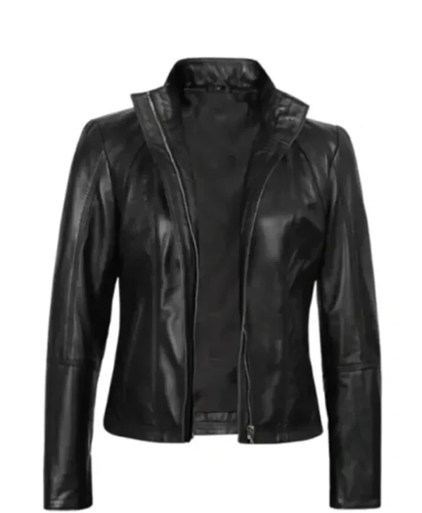 Cafe Racer Black Slim Fit Leather Jacket
