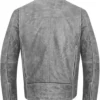 Classic Grey Biker Leather Jacket