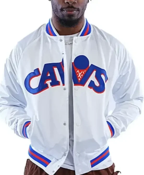 Cleveland Cavaliers Cavs 80s White Jacket