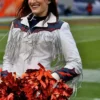 Denver Broncos Cheerleaders Fringe White Jacket