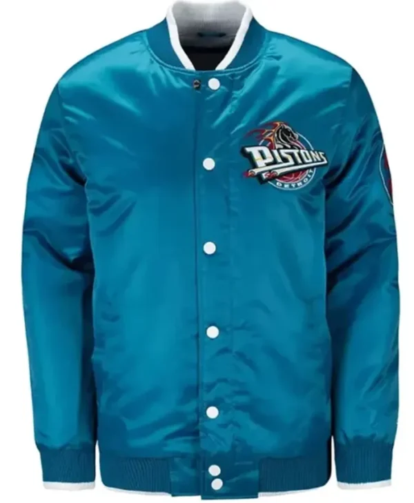Detroit Pistons Ty Mopkins Teal Varsity Jacket