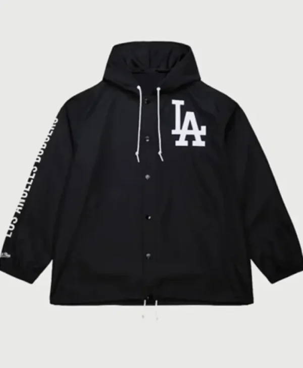 Dodgers Coaches Black Windbreaker Jacket