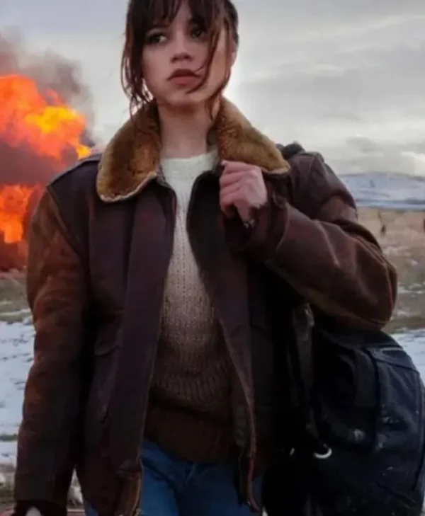 Hurry Up Tomorrow 2025 Jenna Ortega Brown Jacket