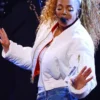 Janet Jackson Cropped White Jacket