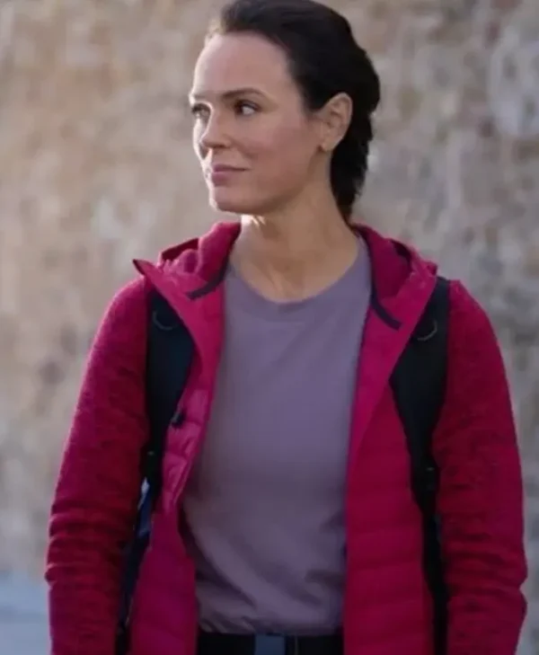 Journey To You Erin Cahill Maroon Puffer Jacket
