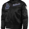 LA Dodgers Wordmark Black Varsity Jacket