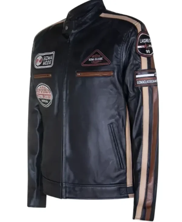 Lambskin Style Black Racer Jacket