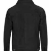 Mens Classic Black Suede Trucker Jacket
