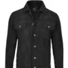 Mens Classic Suede Black Trucker Jacket