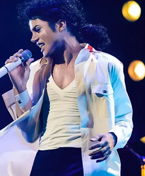 Michael 2025 Jaafar Jackson White Jacket