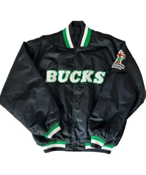 Milwaukee Bucks 90's Black Varsity Jacket