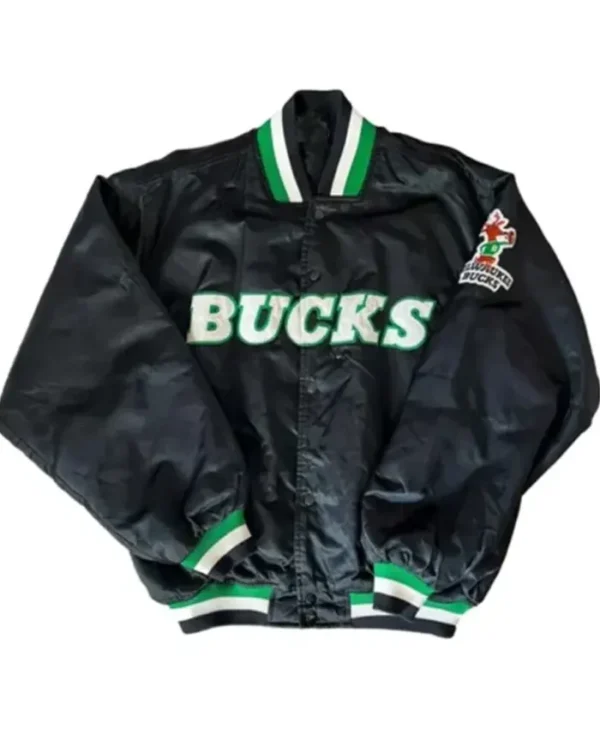Milwaukee Bucks 90's Black Varsity Jacket